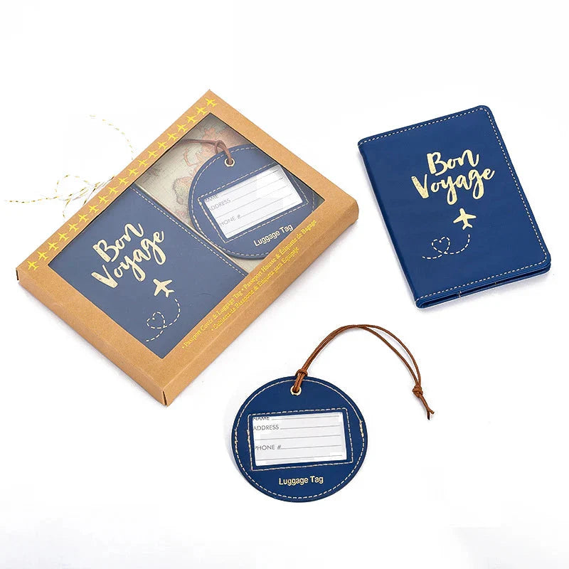 Coffret de Voyage Personnalisé : Étiquette Bagage & Étui Passeport