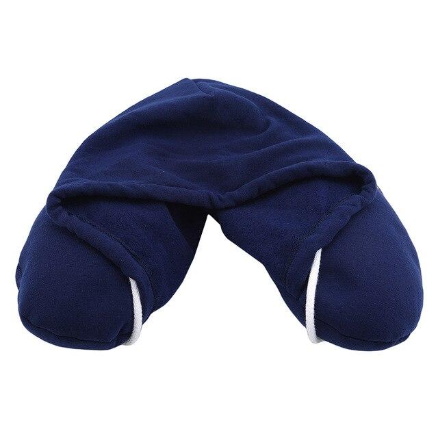 Coussin de Voyage Hoodie Bleu Marine Premium