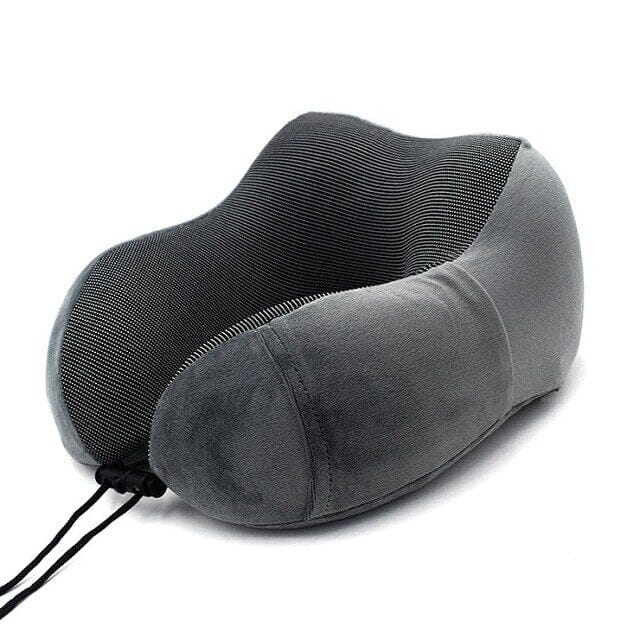 Coussin de Voyage à Mémoire de Forme Gris