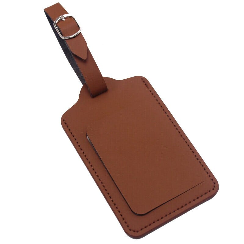 Étiquette Bagage <br>Rectangle Marron - Collection Voyage