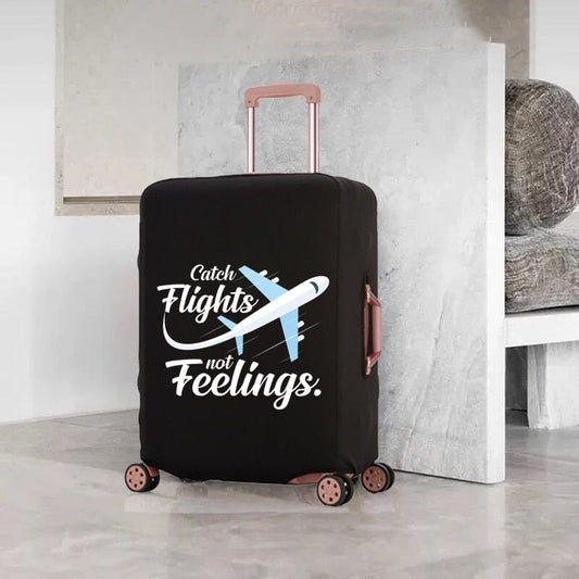 Housse de Protection Valise Avion "Catch Flights Not Feelings"