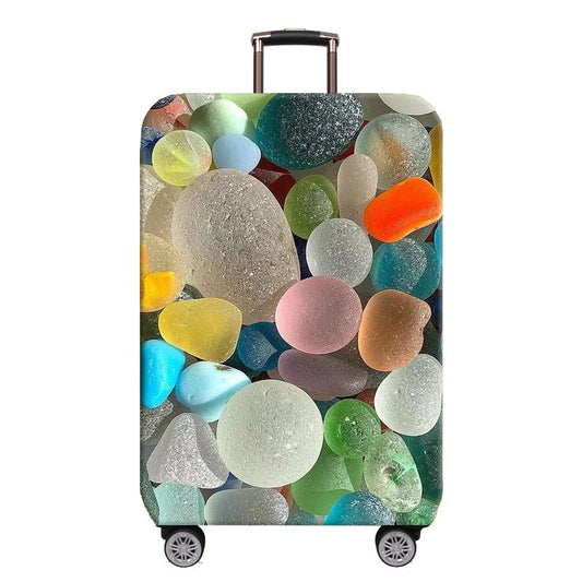 Housse de Valise Cailloux Colorés - Collection Voyage chic