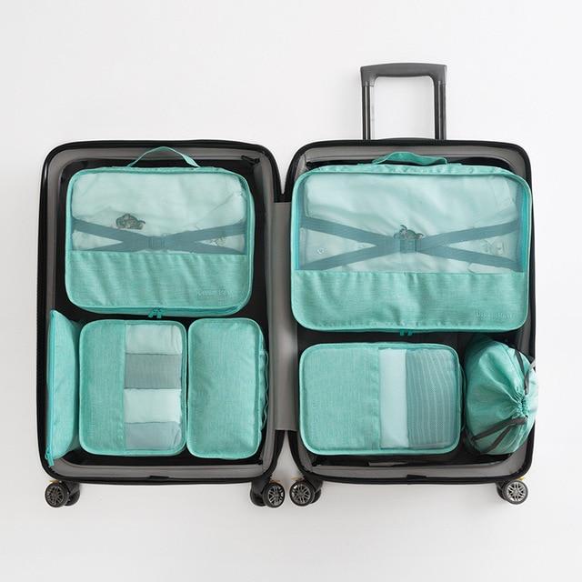 Valise Dream Travel par Organisateurs (Set de 7, Turquoise)