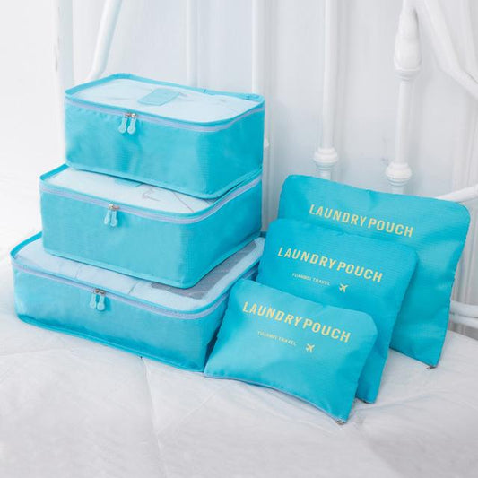 Valise Organizers <br>Laundry Pouch (Set de 6, Bleu Ciel)