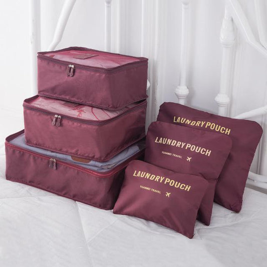 Valise Organizers <br>Laundry Pouch (Set de 6, Bordeaux)