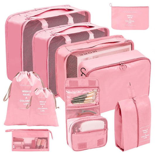 Organisateurs de Valise - Set de 10 Pochettes (Rose)