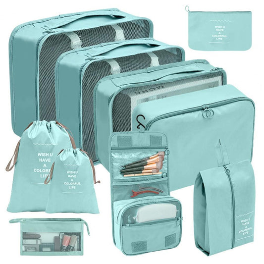 Organisateurs de Valise - Set de 10 Pochettes (Turquoise)