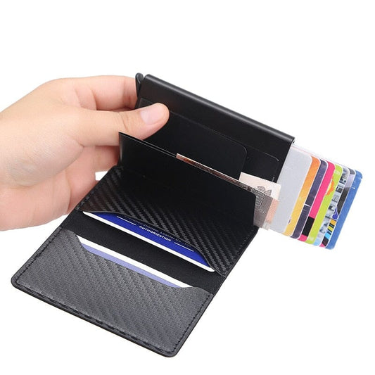 Porte-Cartes RFID Homme en Motif Carbone