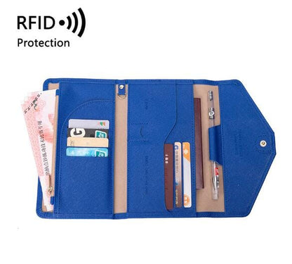 Portefeuille de Voyage Femme - Grande Pochette Sécurisée anti-RFID