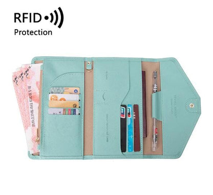 Portefeuille de Voyage Femme - Grande Pochette Sécurisée anti-RFID