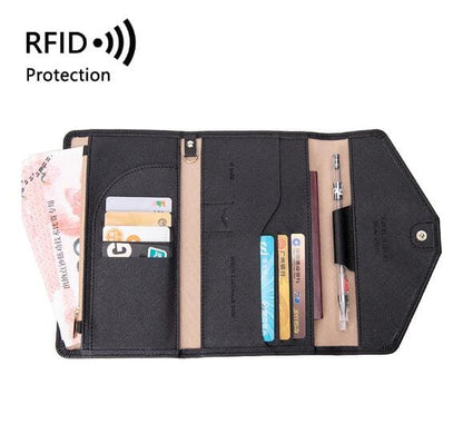 Portefeuille de Voyage Femme - Grande Pochette Sécurisée anti-RFID