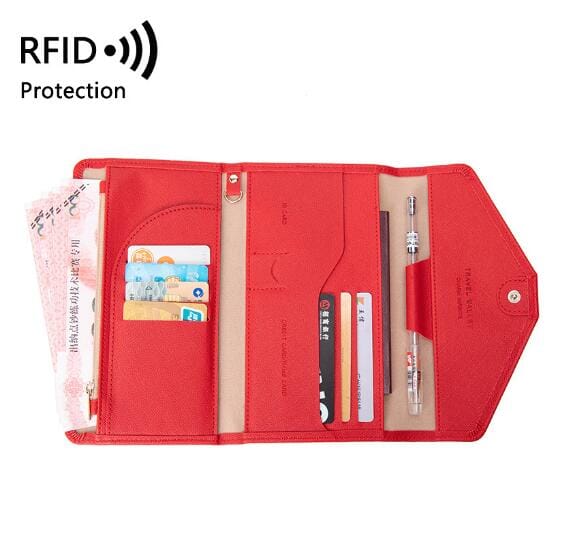 Portefeuille de Voyage Femme - Grande Pochette Sécurisée anti-RFID