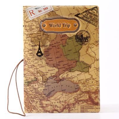 Protège-Passeport Brown World Trip Map - Adventure Edition