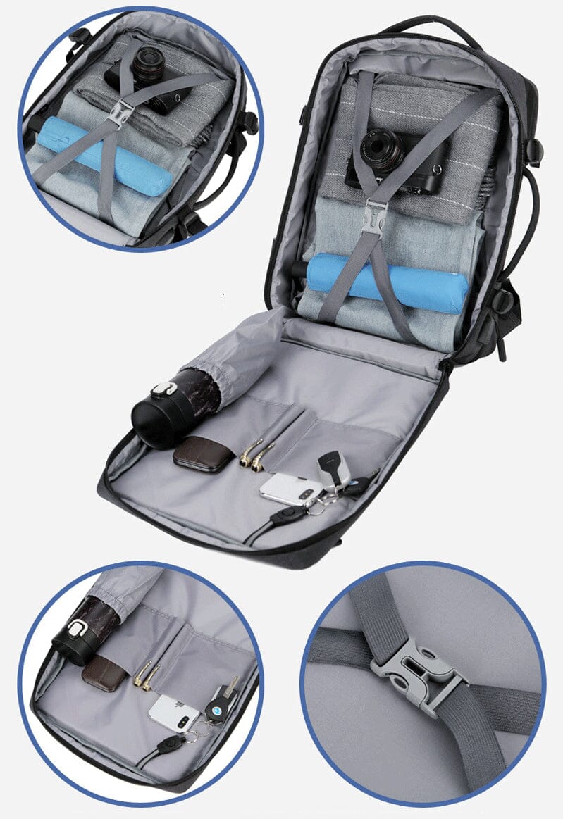 Sac à Dos de Voyage Cabine Avion Extensible avec Port USB