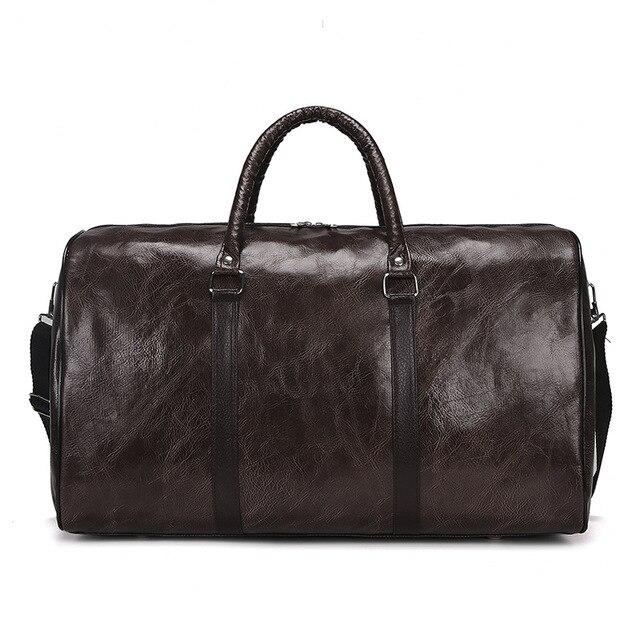 Sac de Voyage Vintage en Cuir Marron Foncé