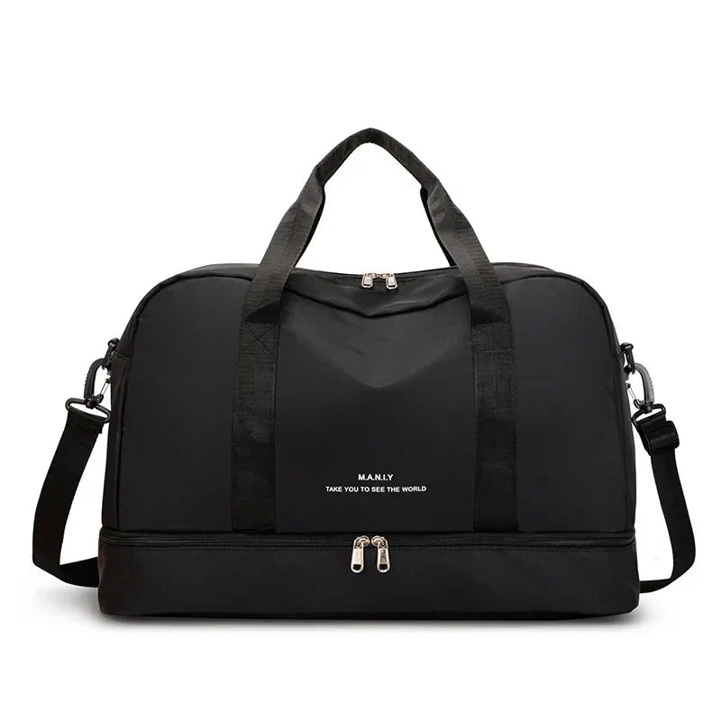 Sac de Voyage Femme Noir avec Compartiment Chaussures