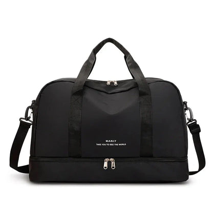 Sac de Voyage Femme Noir avec Compartiment Chaussures