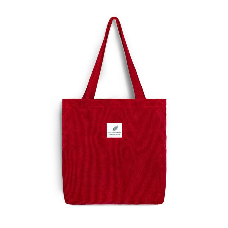 Sac de Voyage Femme <br>Tote Bag Velours Côtelé Luxe