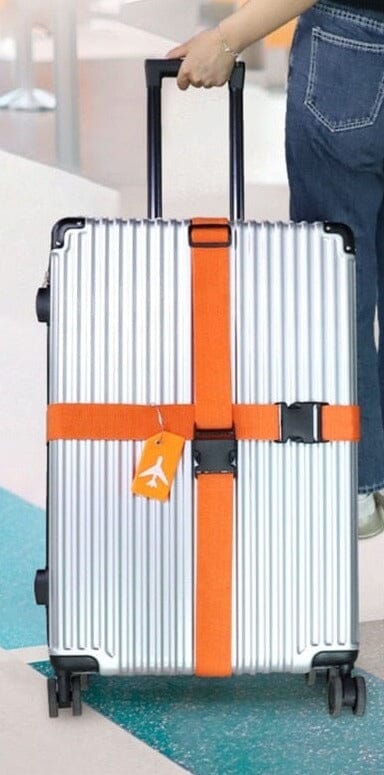 Sangle Valise & Porte-Étiquette Bagage Avion Oranges