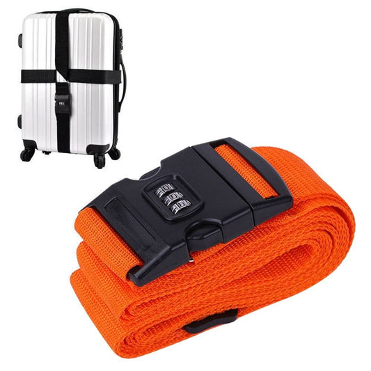 Sangle pour Valise avec Code 3 Chiffres, Orange (En Croix)