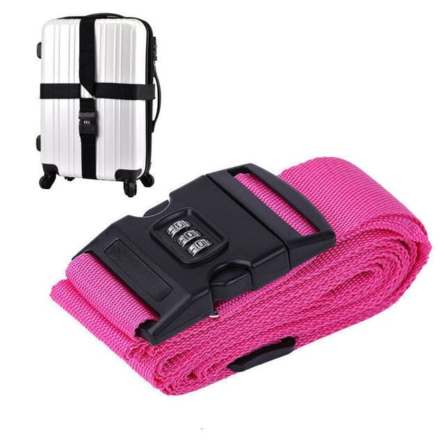 Sangle pour Valise avec Code 3 Chiffres - Rose (En Croix) × Brand™