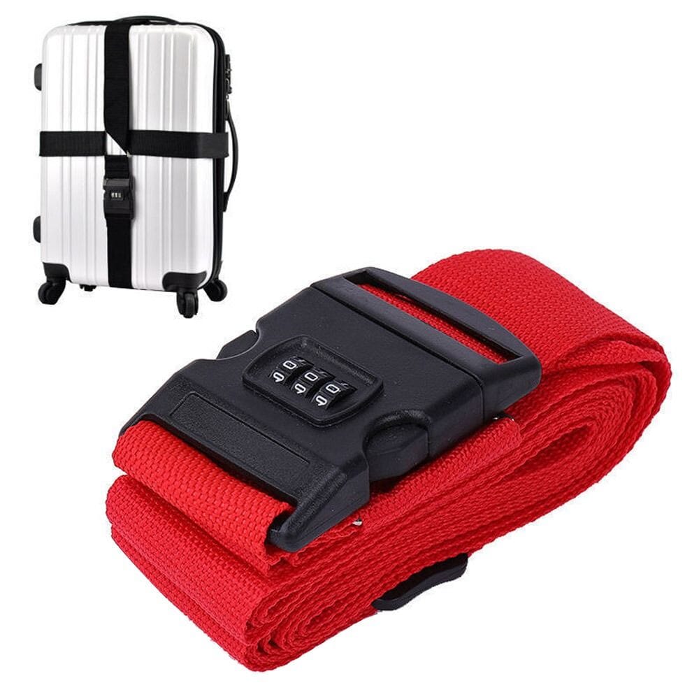 Sangle pour Valise avec Code 3 Chiffres - Rouge (En Croix) - Marque XZY