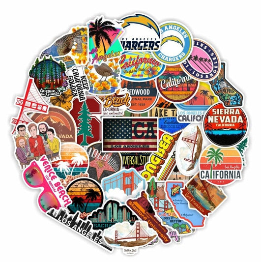 Stickers USA California - Pack de 50