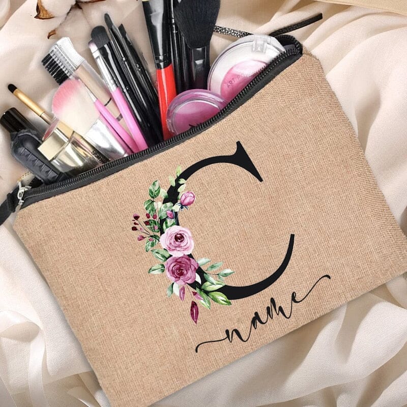 Trousse de Maquillage Personnalisée - Élégance Florale