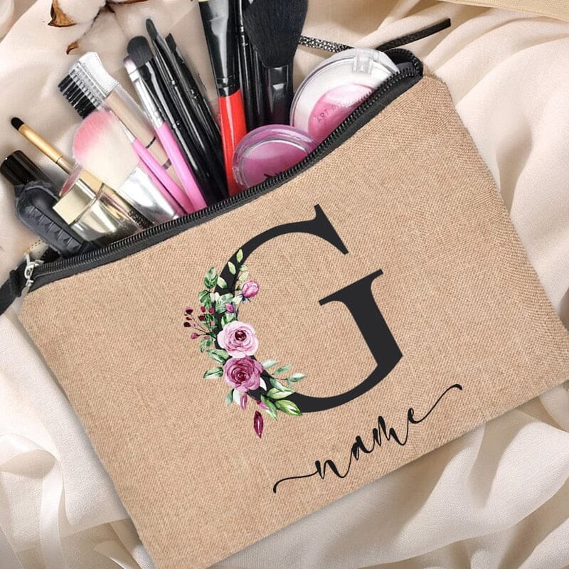 Trousse de Maquillage Personnalisée - Élégance Florale