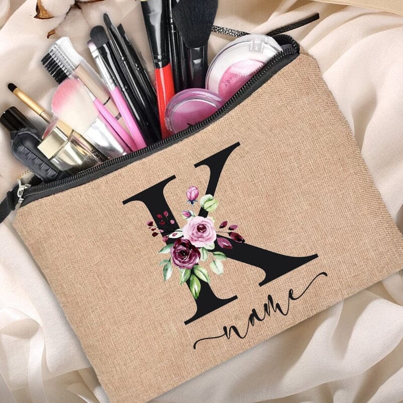 Trousse de Maquillage Personnalisée - Élégance Florale