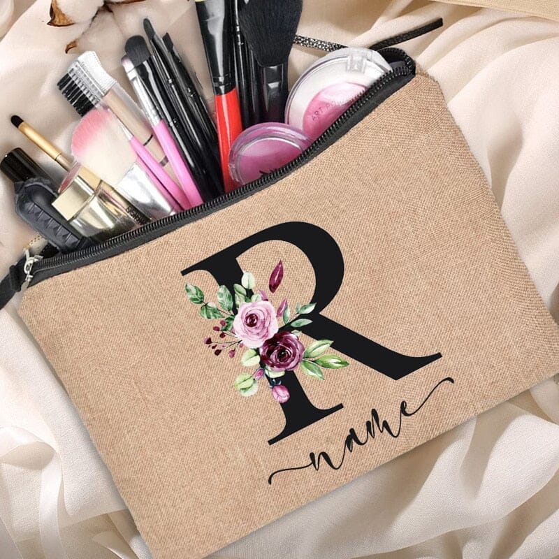 Trousse de Maquillage Personnalisée - Élégance Florale