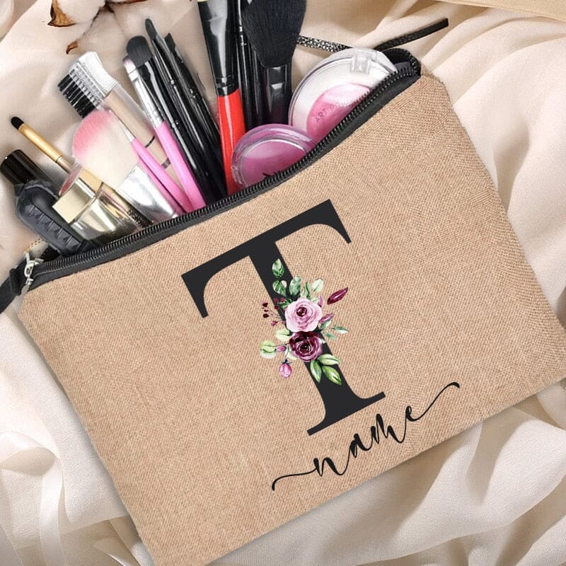 Trousse de Maquillage Personnalisée - Élégance Florale