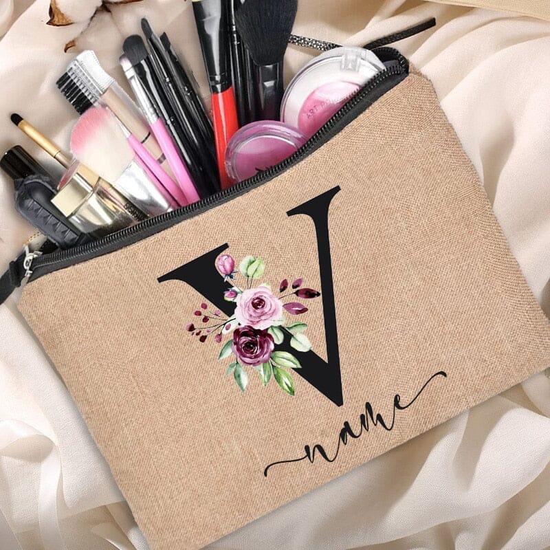 Trousse de Maquillage Personnalisée - Élégance Florale