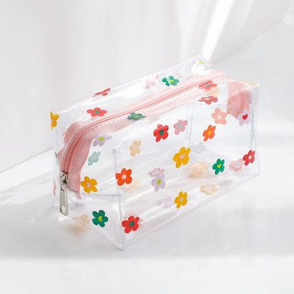 Trousse de Toilette Femme Transparente - Collection Fleurs