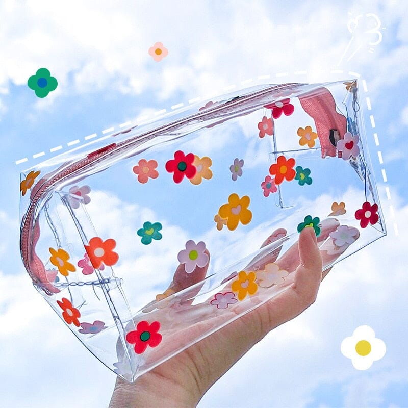 Trousse de Toilette Femme Transparente - Collection Fleurs