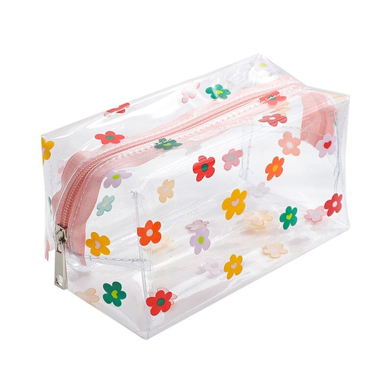 Trousse de Toilette Femme Transparente - Collection Fleurs