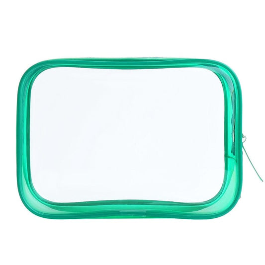 Trousse de Toilette Transparente Verte - Essentials