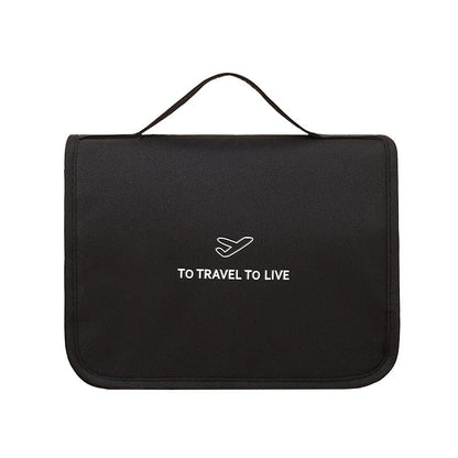 Trousse de Toilette de Voyage à Suspendre To Travel To Live (Noir) - Edition Exclusive